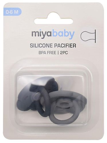 זוג מוצצים 100% סיליקון עם פתחי איוורור למניעת פריחת פה (0-6) - Grey/Light grey