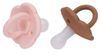 זוג מוצצים 100% סיליקון עם פתחי איוורור למניעת פריחת פה (0-6) - Bubblegum/Caramel