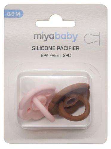 זוג מוצצים 100% סיליקון עם פתחי איוורור למניעת פריחת פה (0-6) - Bubblegum/Caramel
