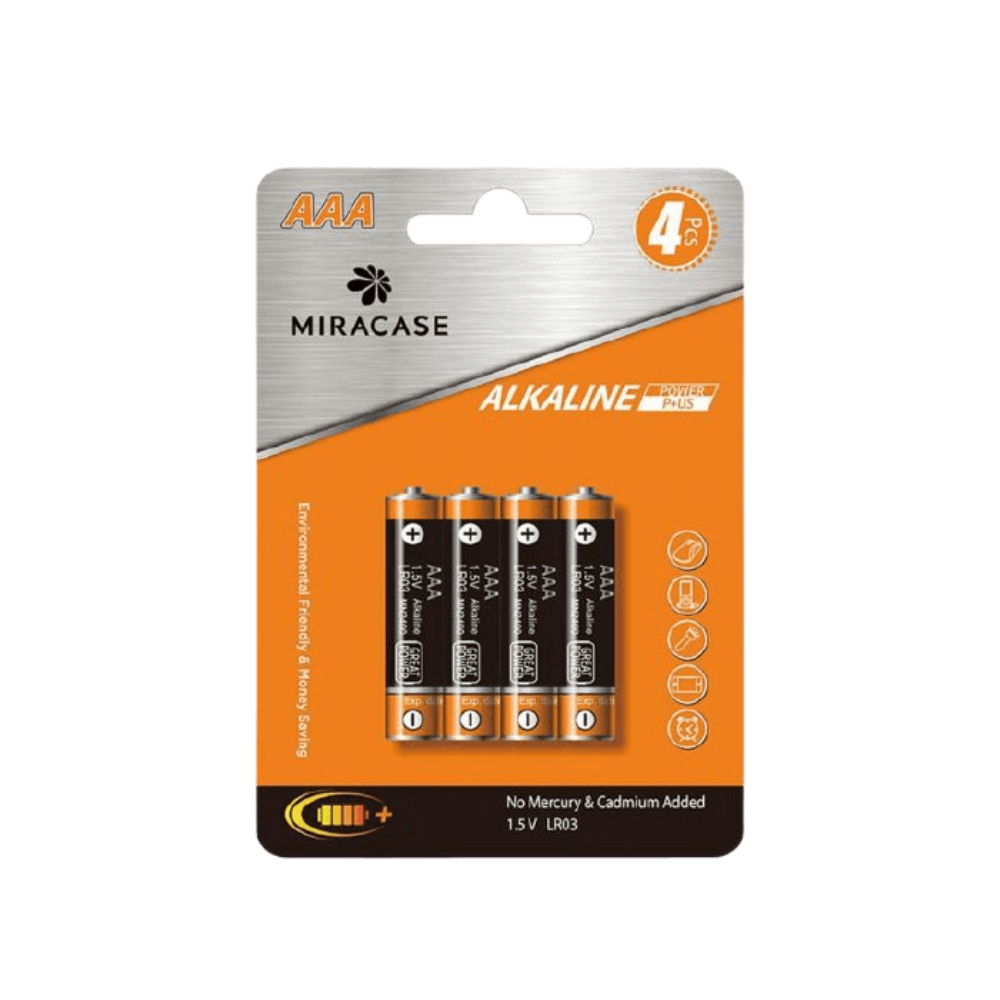 סט 4 סוללות MIRACASE ALKALINE AAA