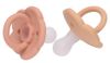 זוג מוצצים 100% סיליקון עם פתחי איוורור למניעת פריחת פה (6+) - Natural/Peach
