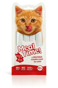  Meal Time – ליקוקית לחתולים בטעם בקר & ברווז (60 גרם | 4 סטיקים)