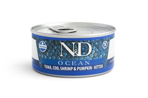  N&D Ocean Kitten – מזון רטוב משובח לגורי חתולים עם טונה, בקלה, שרימפס ודלעת