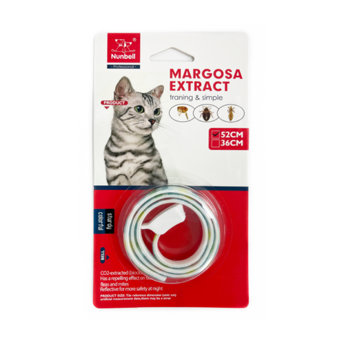 קולר נגד פרעושים וקרציות לחתולים – Margosa Extract | הגנה ל־52/36 ס״מ
