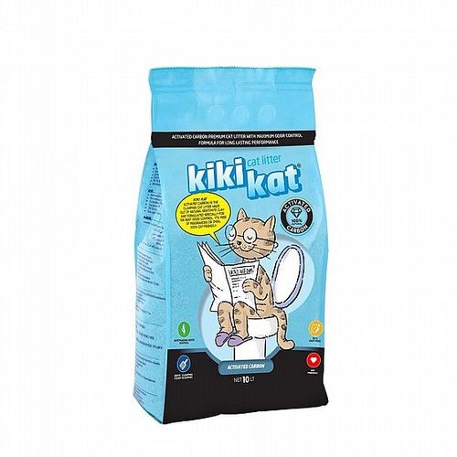  KikiKat Carbon Active 20L – חול מתגבש עם פחם פעיל לנטרול ריחות