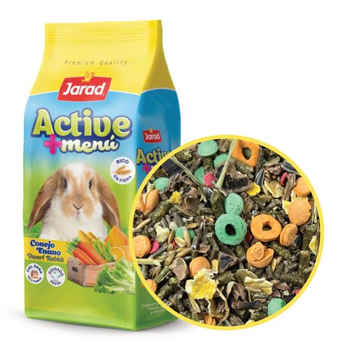  Jarad Active Menú – מזון פרימיום לארנבים ננסיים ושמוטי אוזניים 800 גרם