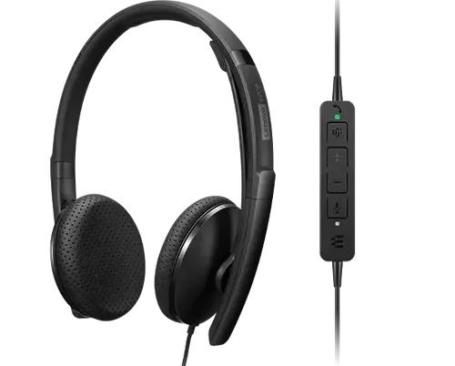 אוזניות LENOVO Wired VoIP Headset | USB-C-to-USB-A converter | 2Y 4XD1M45626