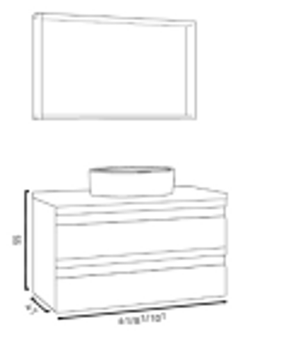 ארון ריבר תלוי בגימור עץ מלא - 80/47