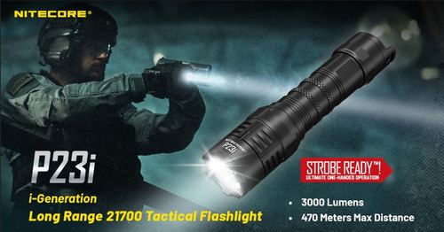 פנס יד טקטי מקצועי 3000 לומן דגם Nitecore P23i