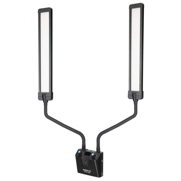 תאורת ביוטי כפולה עם זרועות מתכווננות Nanlite Mira 26B