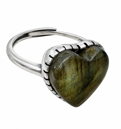 טבעת לב לברדורייט (Adjustable)