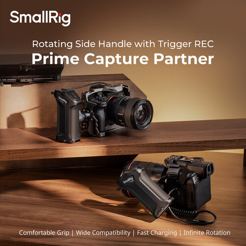 SmallRig 5235 Rotating Side Handle with Trigger REC for Select Canon & BMD Cameras