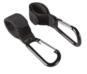 זוג ווים לתליית תיק / שקיות על גבי עגלת תינוק / טיולון - שחור