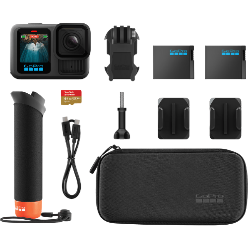 מצלמת אקסטרים עם ערכת אביזרים מורחבת GoPro Hero 13 Black + Accessories Bundle