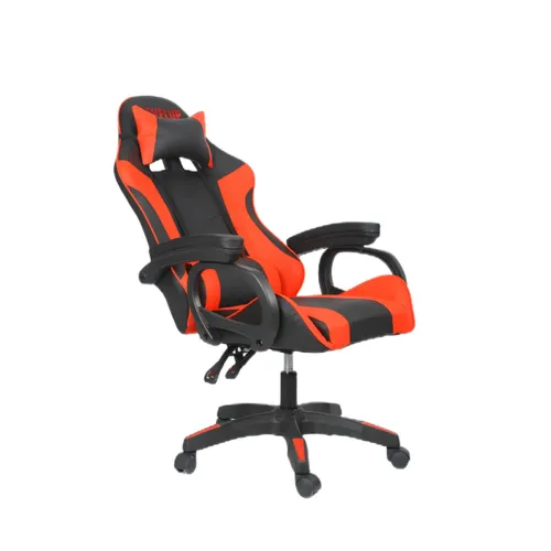 כסא גיימרים ארגונומי איכותי LEVEL UP עם 2 כריות תמיכה, שינוי זוויות של 90-170 מעלות - אדום