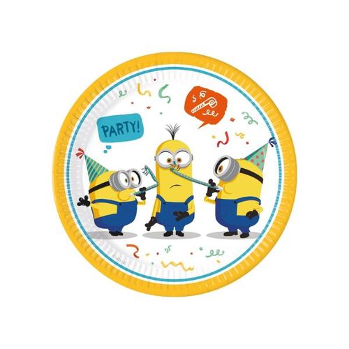 צלחות נייר מיניונים 8 יח'