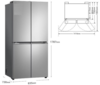 מקרר 4 דלתות מקפיא תחתון 530 ליטר LG GMB860