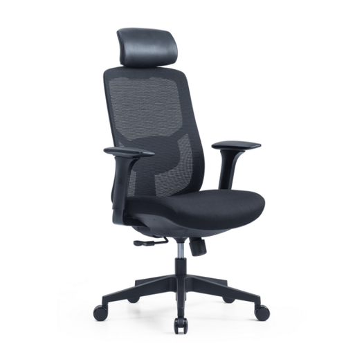 כיסא משרדי אורטופדי KEISAR Black Bold כולל משענת ראש