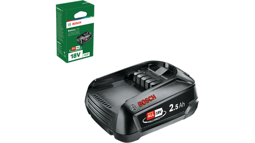 סוללה נטענת 18V קיבולת 2.5 אמפר - BOSCH PBA 18V 2.5Ah W-B POWER FOR ALL