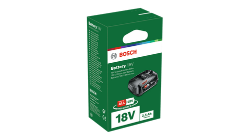 סוללה נטענת 18V קיבולת 2.5 אמפר - BOSCH PBA 18V 2.5Ah W-B POWER FOR ALL