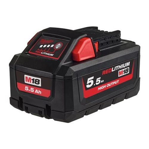 סוללה נטענת 5.5 אמפר - MILWAUKEE M18HB5.5 M18 HIGH OUTPUT