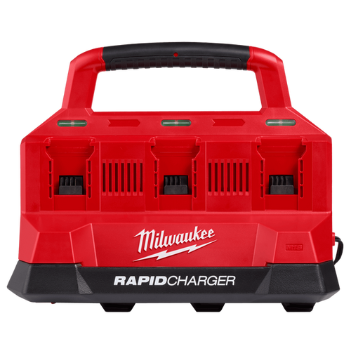 מטען 6 מקומות טעינה מהירה עם חיבור USB - MILWAUKEE M18PC6 PACKOUT 18V