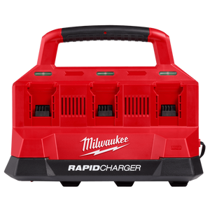 מטען 6 מקומות טעינה מהירה עם חיבור USB - MILWAUKEE M18PC6 PACKOUT 18V