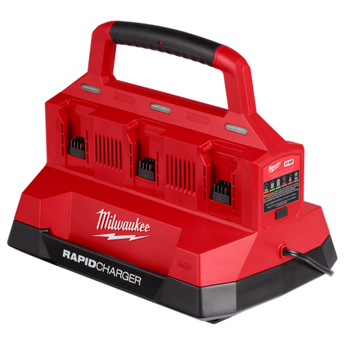 מטען 6 מקומות טעינה מהירה עם חיבור USB - MILWAUKEE M18PC6 PACKOUT 18V