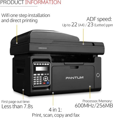 מדפסת ‏לייזר משולבת ש/ל פנטום Pantum M6600NW