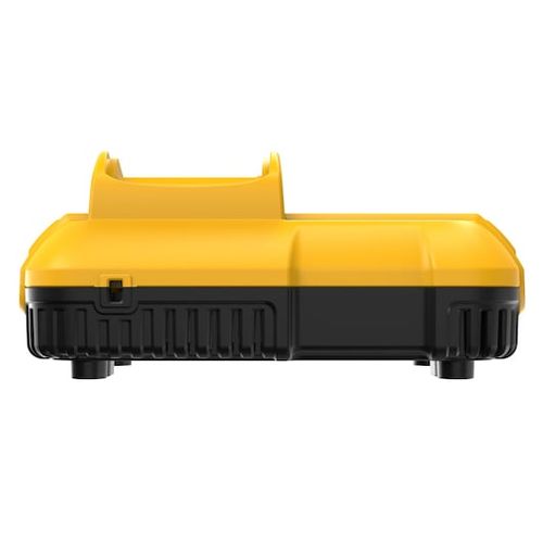 מטען מהיר DEWALT DCB118 בצבע צהוב-שחור אופייני למותג, עם תאימות לסוללות 12V/20V/60V, זרם טעינה 8 אמפר, מאוורר מובנה ונורית LED לחיווי סטטוס הטעינה.