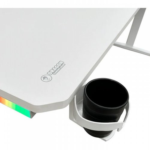 שולחן גיימינג לבן - Dragon TL WHITE עם זווית ימין כולל תאורת RGB