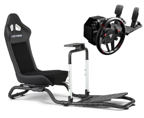 מארז מרוצים הגה Thrustmaster T598 + כיסא סימולטור Next Level Victory Simulator
