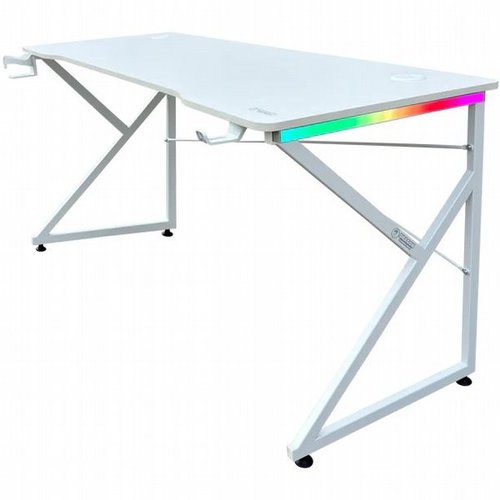 שולחן גיימינג לבן - Dragon TK XL WHITE כולל תאורת RGB