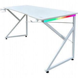שולחן גיימינג לבן - Dragon TK XL WHITE כולל תאורת RGB