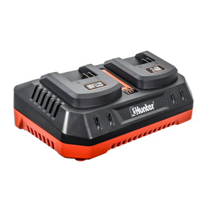 מטען כפול מהיר לסוללות 18V עם זרם (2X4A) - HUNTER 102701-016