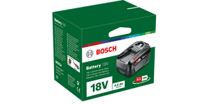 סוללת ליתיום 18V 4.0Ah לכלי בית וגינה - BOSCH PBA 18V W-C