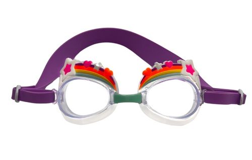 משקפת בריכה מעוצבת לילדים 100% סיליקון עם הגנת UV ומונע אדים - מיני קשת בענן (גיל 3+)