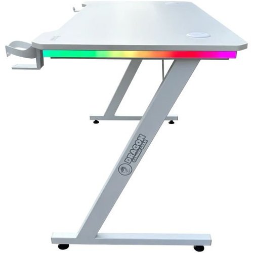 שולחן גיימינג לבן - Dragon TZ WHITE כולל תאורת RGB