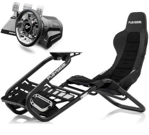 מארז מרוצים Playseat Trophy Black + הגה ודוושות Thrustmaster T-GT II 