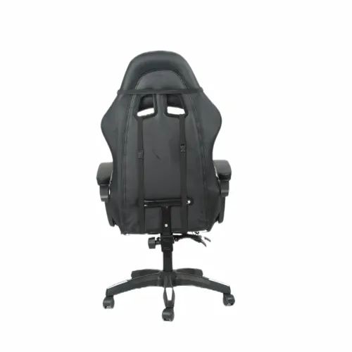 כסא גיימרים ארגונומי איכותי LEVEL UP עם 2 כריות תמיכה, שינוי זוויות של 90-170 מעלות - שחור/לבן