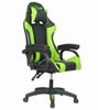 כסא גיימרים ארגונומי איכותי LEVEL UP עם 2 כריות תמיכה, שינוי זוויות של 90-170 מעלות - שחור/ירוק