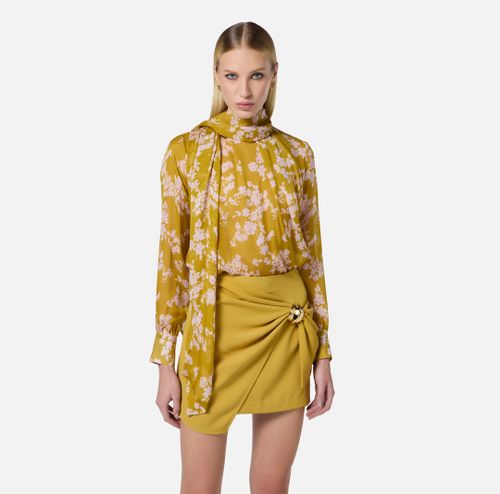 Printed blouse in silk voile fabric