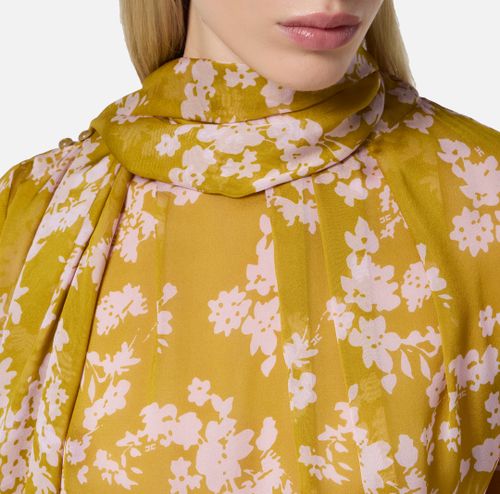 Printed blouse in silk voile fabric