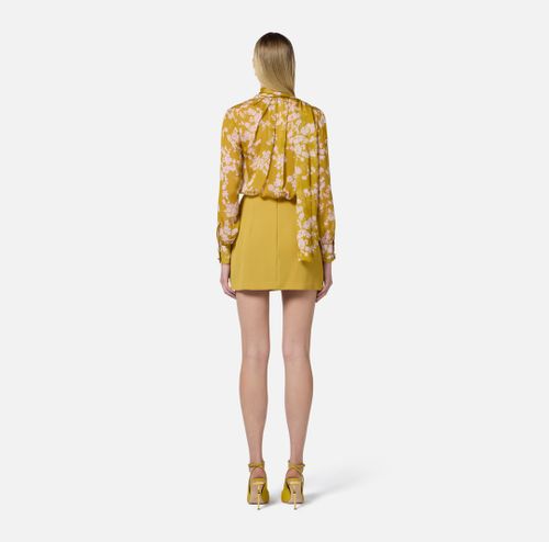 Printed blouse in silk voile fabric