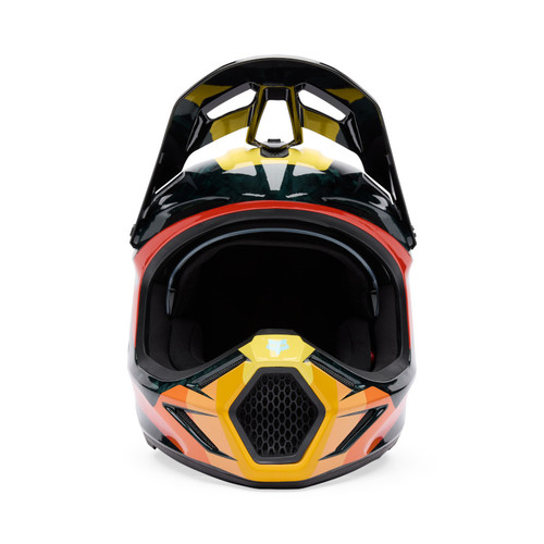 קסדת פוקס קרבון שחור / כתום - FOX V3 RS GRID V25