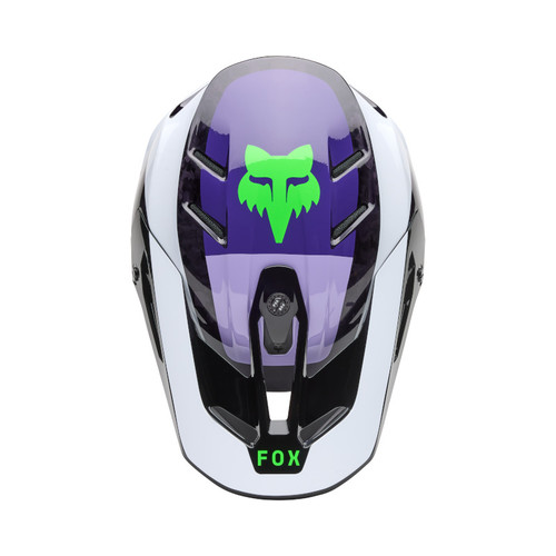 קסדת פוקס קרבון שחור / סגול - FOX V3 RS GRID V25