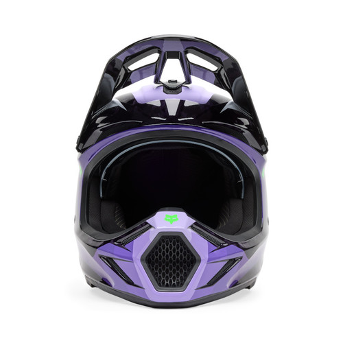 קסדת פוקס קרבון שחור / סגול - FOX V3 RS GRID V25