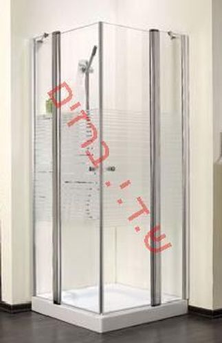 מקלחון פינתי מרובע דגם לורנס מידה 90 סמ התקנה על אגנית 