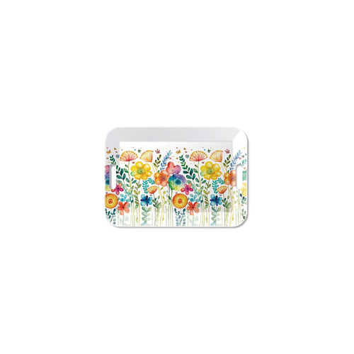 מגש מלמין גדול עם ידיות - Vibrant spring white