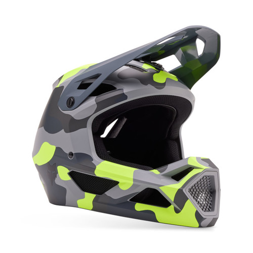 קסדת אופניים מלאה לילדים פוקס צהוב / שחור - FOX RAMPAGE YTH CAMO V25